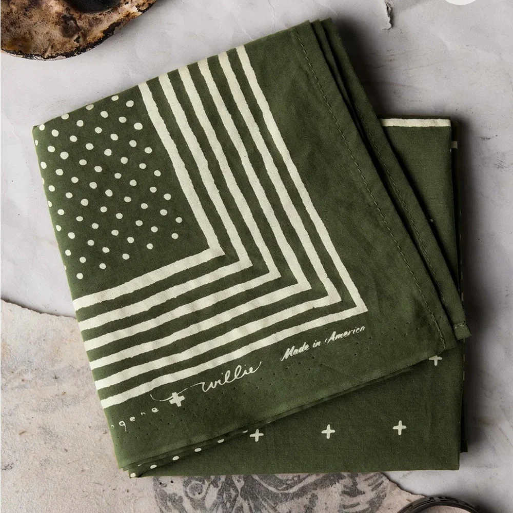 Imogene and Willie Olive Green Vintage Bandana NWOT - Picture 4 of 5
